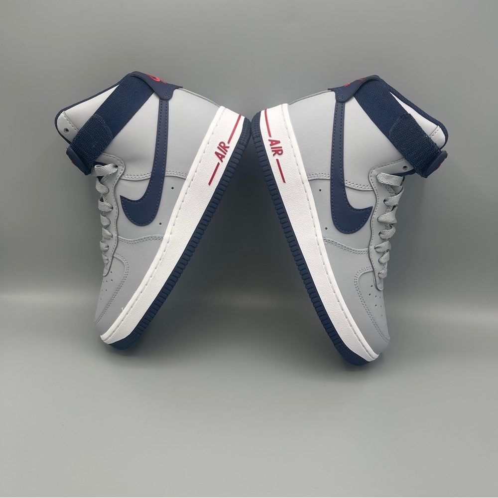 Nike Air Force 1 Hi QS Shoes "Patriots" Wolf Gray Navy / Size 7. - Picture 14 of 14